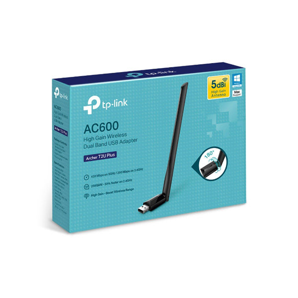 TP-Link Archer T2U Plus AC600 Dual Band USB Adapter